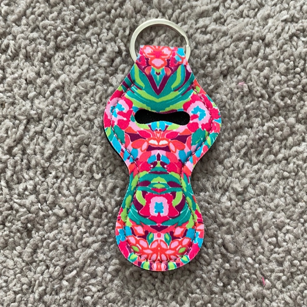 Keychain chapstick holder